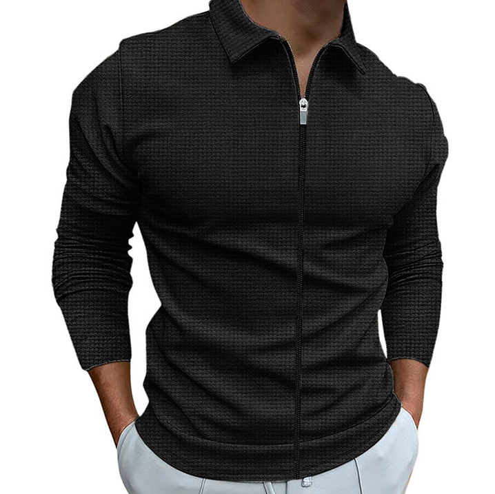 Men Zip-Up Long Sleeve Shirt | Aurelian