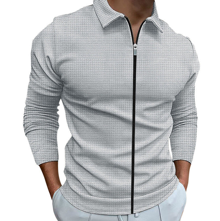 Men Zip-Up Long Sleeve Shirt | Aurelian