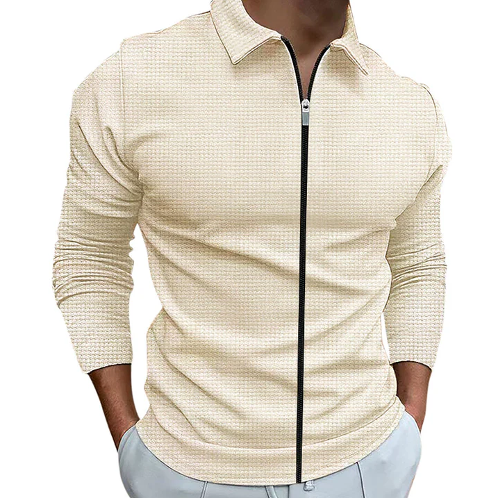 Men Zip-Up Long Sleeve Shirt | Aurelian