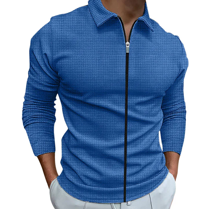 Men Zip-Up Long Sleeve Shirt | Aurelian
