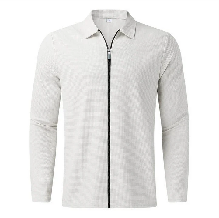 Men Zip-Up Long Sleeve Shirt | Aurelian
