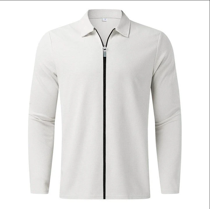 Men Zip-Up Long Sleeve Shirt | Aurelian