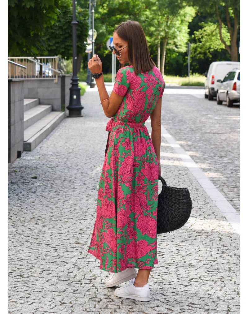 Adira - Women’s Crossover V-Neck Split Hem Dress