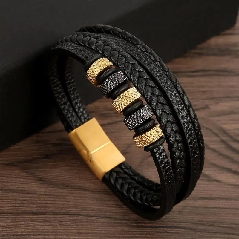 Men Leather Wrap Bracelet | Axton