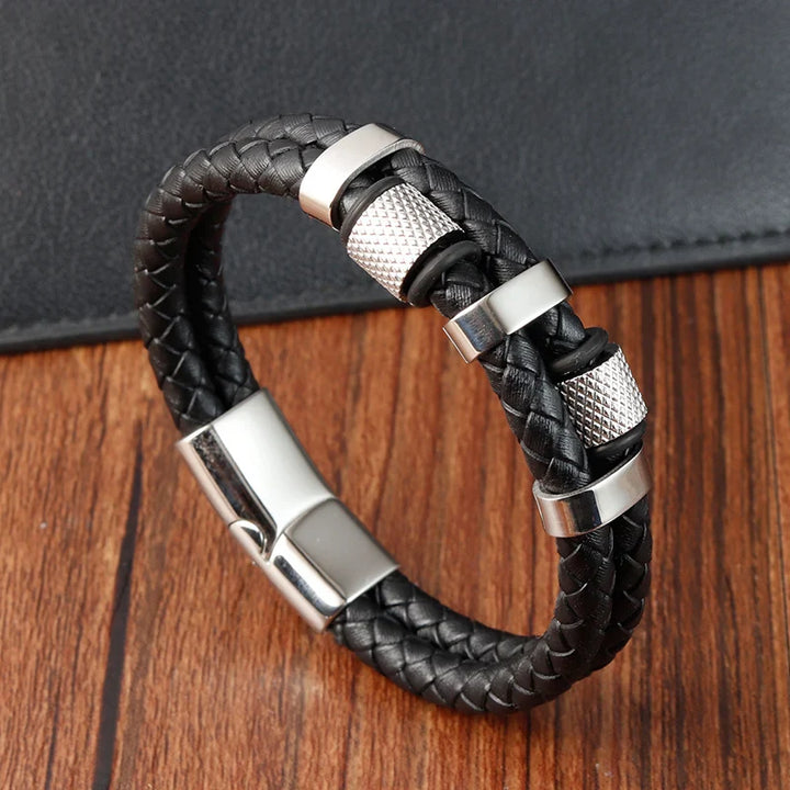 Men Magnetic Buckle Leather Bracelet | Davor