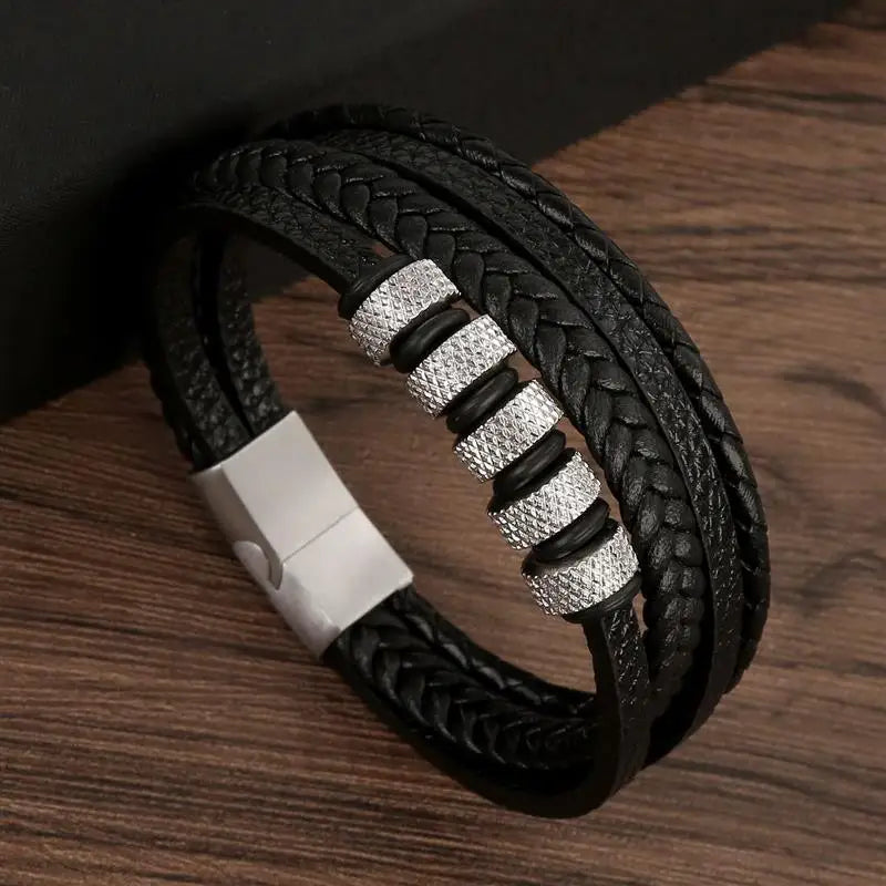 Men Leather Wrap Bracelet | Axton