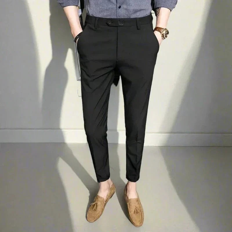 Men Slim-Fit Striped Trousers | Dominic