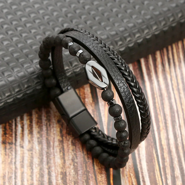 Men Multilayer Leather Bracelet | Riven