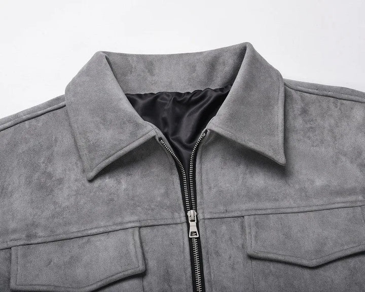 Men Suede Bomber Jacket | Fenello