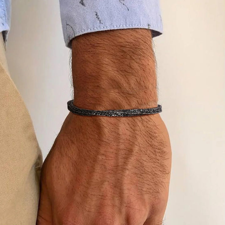 Men Hammered Metal Cuff Bracelet | Zevik