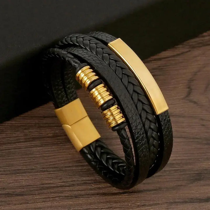Men Leather Wrap Bracelet | Axton