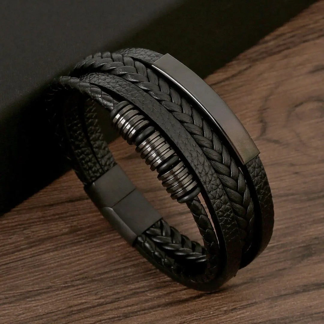 Men Multilayer Leather Bracelet | Riven