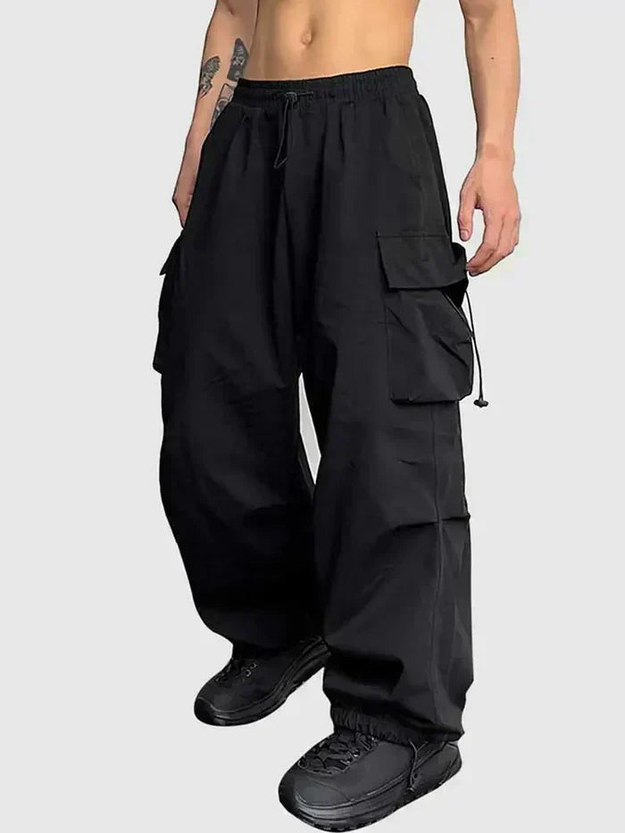 Men's Cargo Pants Black Cotton | Frode