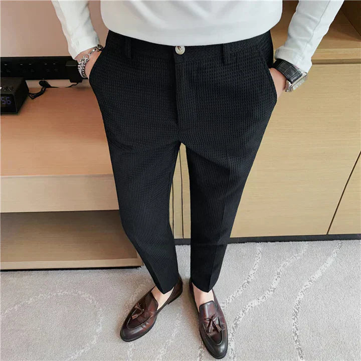 Men Slim-Fit Patterned Trousers | Marvik