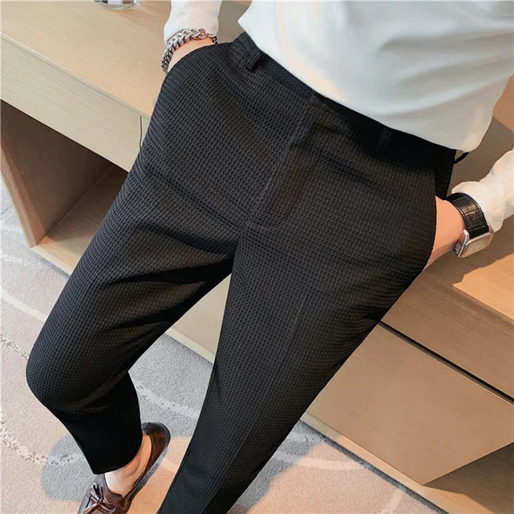 Men Slim-Fit Patterned Trousers | Marvik