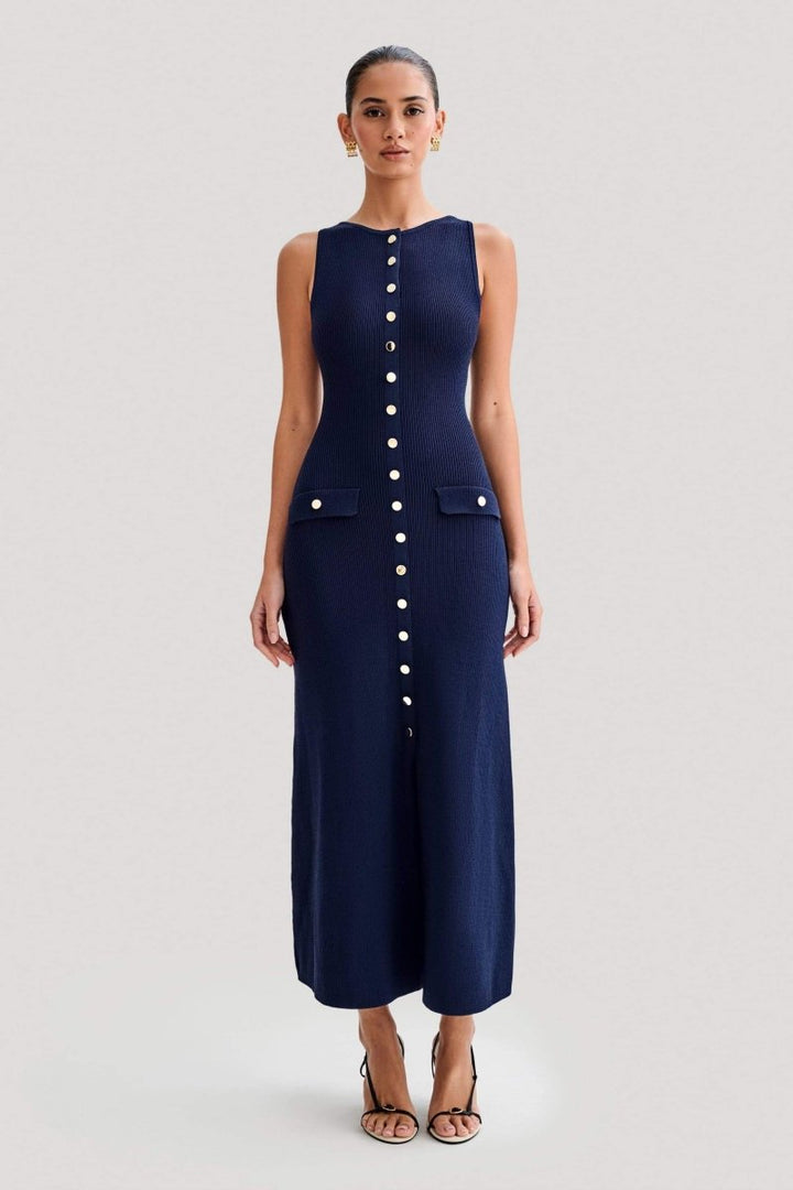 Avalon - Elegant Button Detail Bodycon Dress