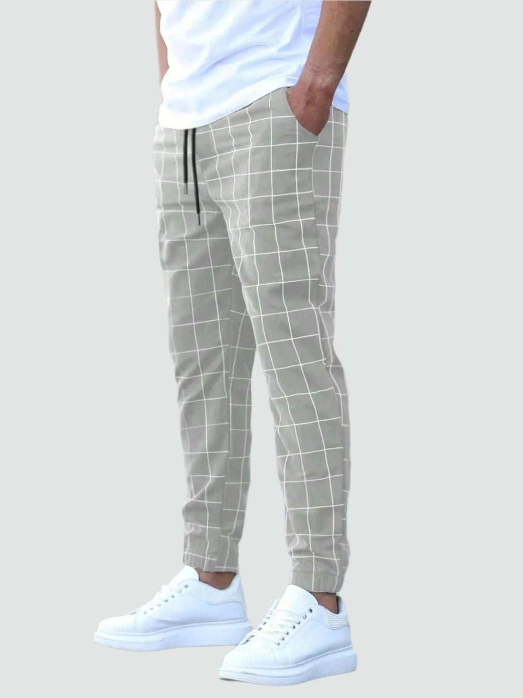 Men Grid Pattern Joggers | Chris