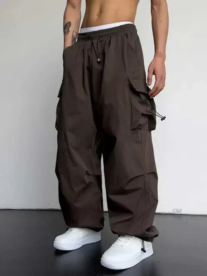 Men's Cargo Pants Black Cotton | Frode
