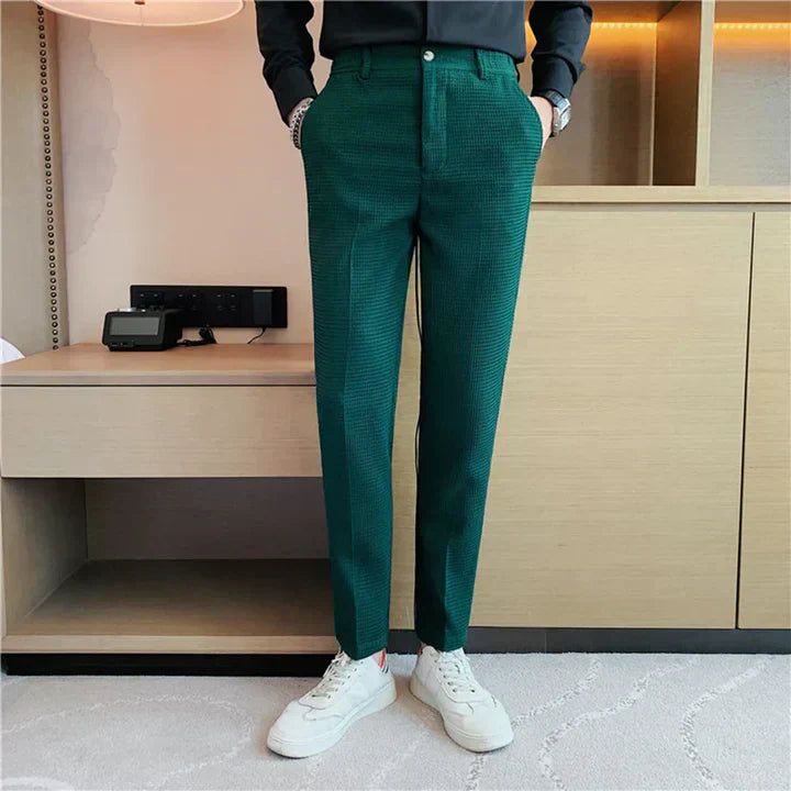 Men Slim-Fit Patterned Trousers | Marvik