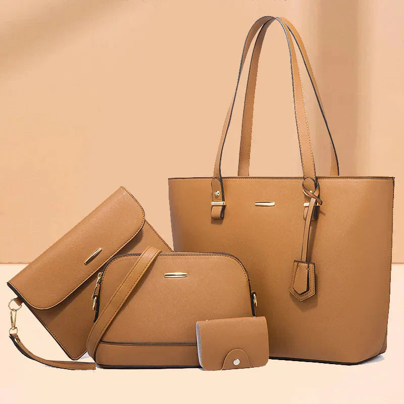 Ashby - Versatile 4-Piece Leather Handbag and Shoulder Bag Set