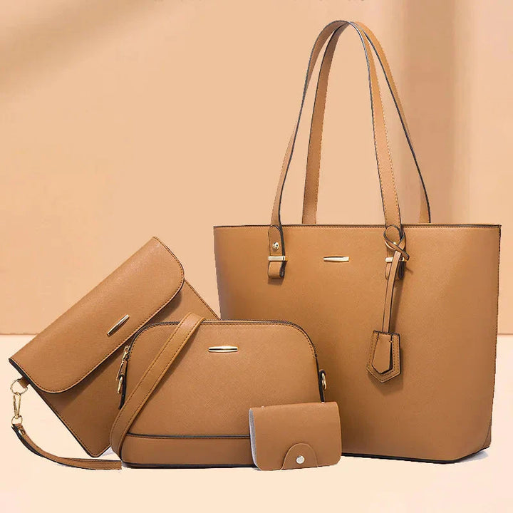 Ashby - Versatile 4-Piece Leather Handbag and Shoulder Bag Set