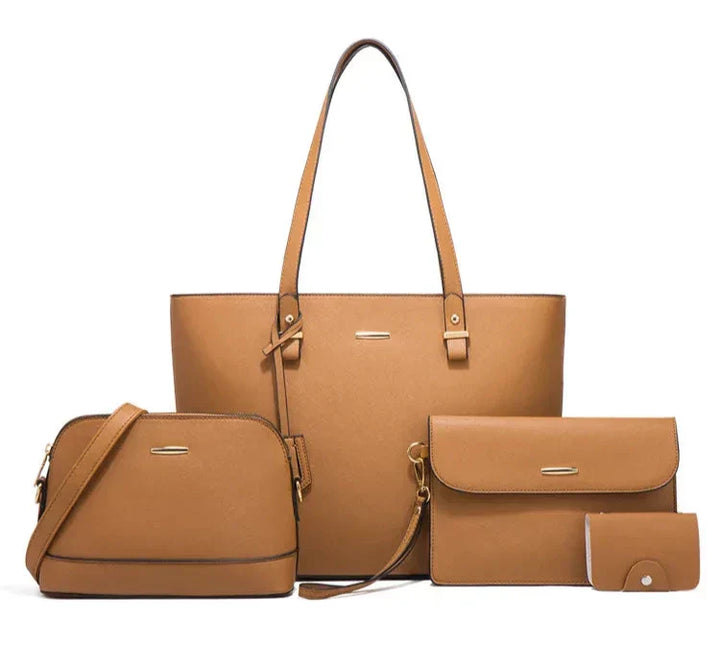 Ashby - Versatile 4-Piece Leather Handbag and Shoulder Bag Set