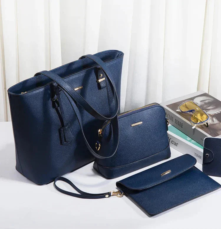 Ashby - Versatile 4-Piece Leather Handbag and Shoulder Bag Set