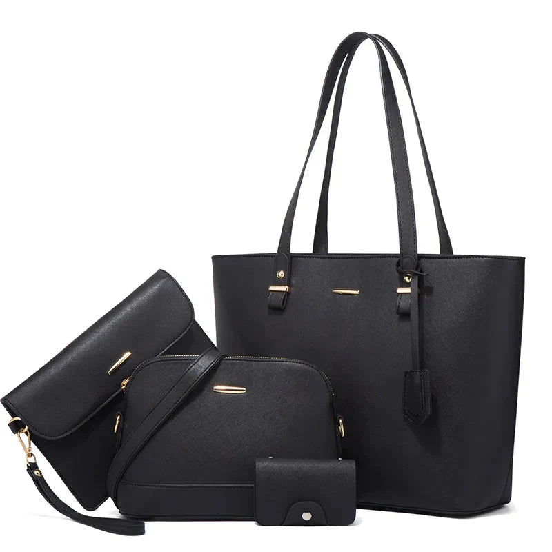 Ashby - Versatile 4-Piece Leather Handbag and Shoulder Bag Set