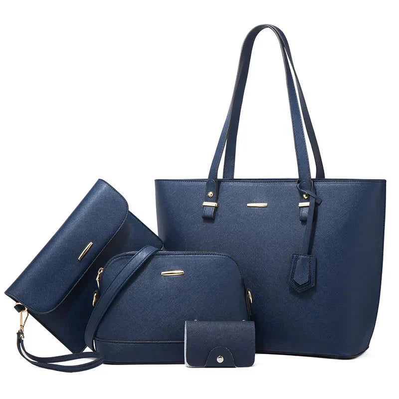 Ashby - Versatile 4-Piece Leather Handbag and Shoulder Bag Set