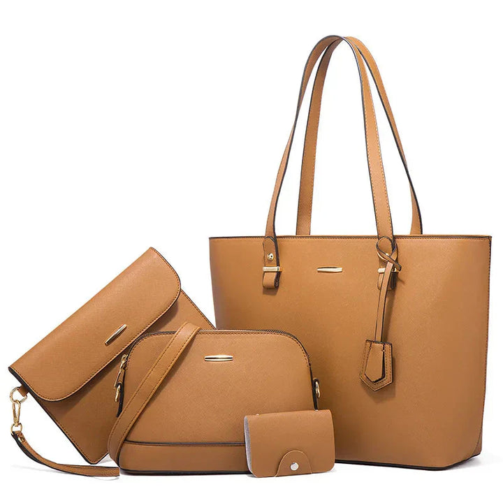 Ashby - Versatile 4-Piece Leather Handbag and Shoulder Bag Set