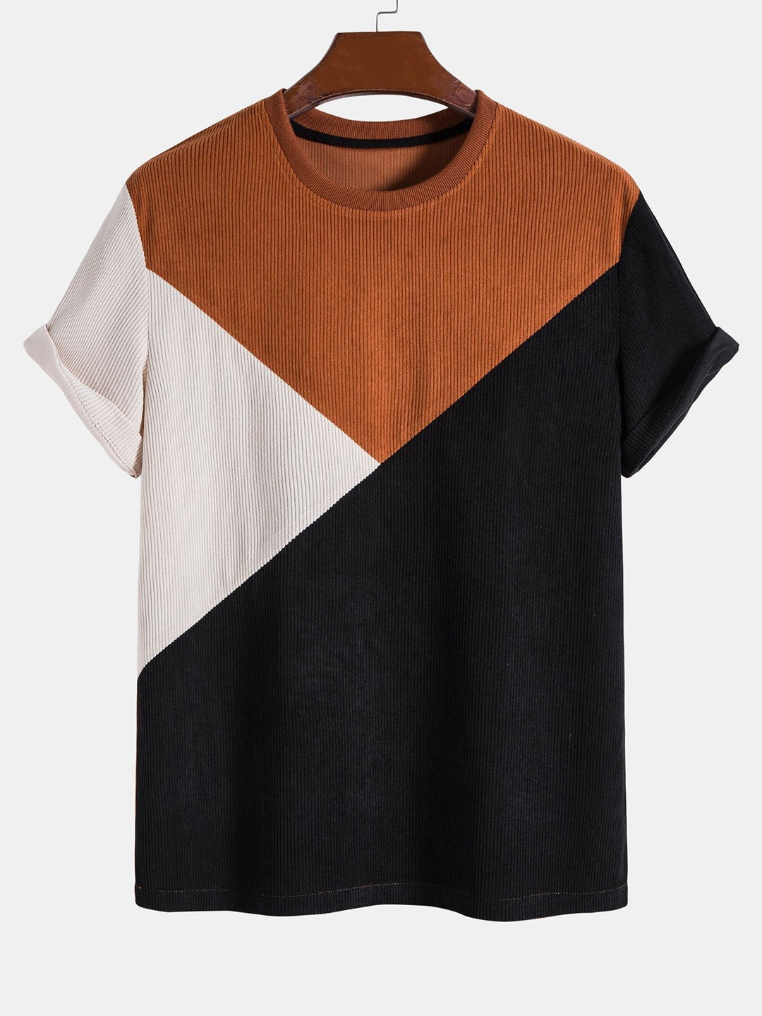Men Color Block Corduroy T-Shirt for Men | Lance