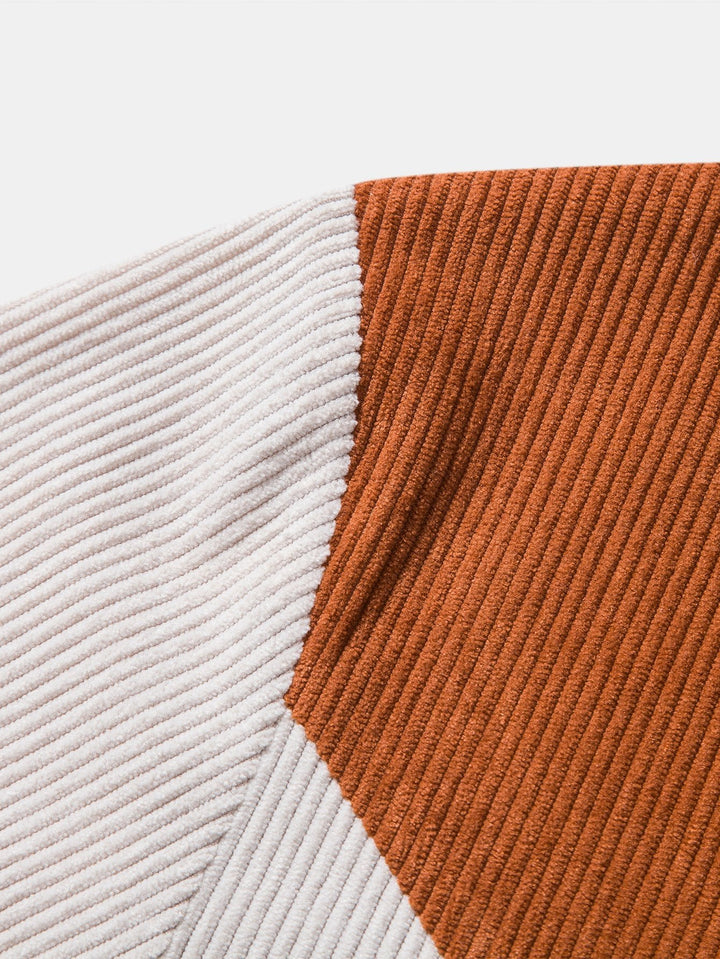 Men Color Block Corduroy T-Shirt for Men | Lance