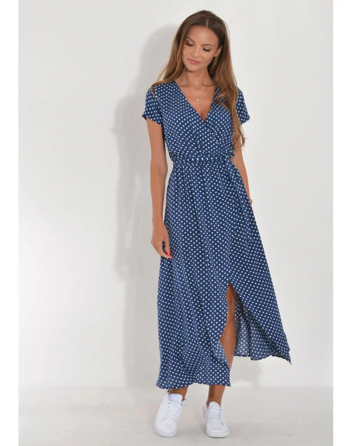 Adira - Women’s Crossover V-Neck Split Hem Dress