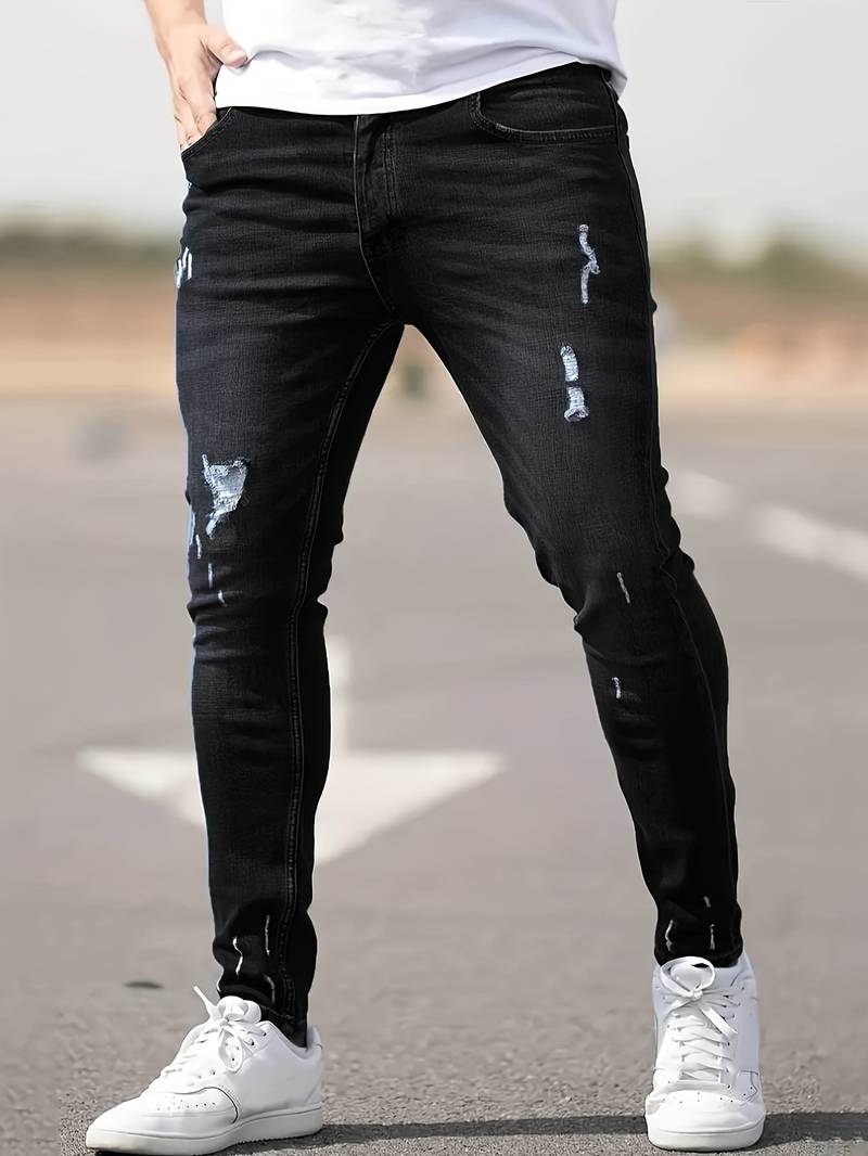Men Slim-Fit Distressed Denim Jeans | Kavanaugh