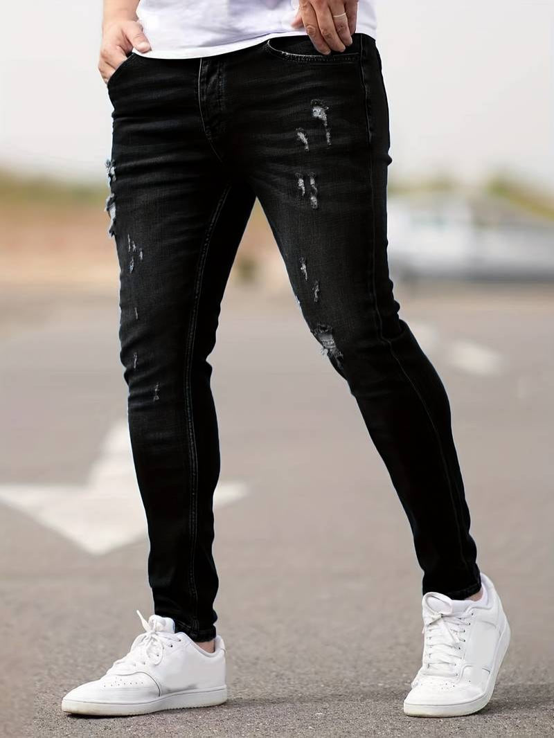 Men Slim-Fit Distressed Denim Jeans | Kavanaugh