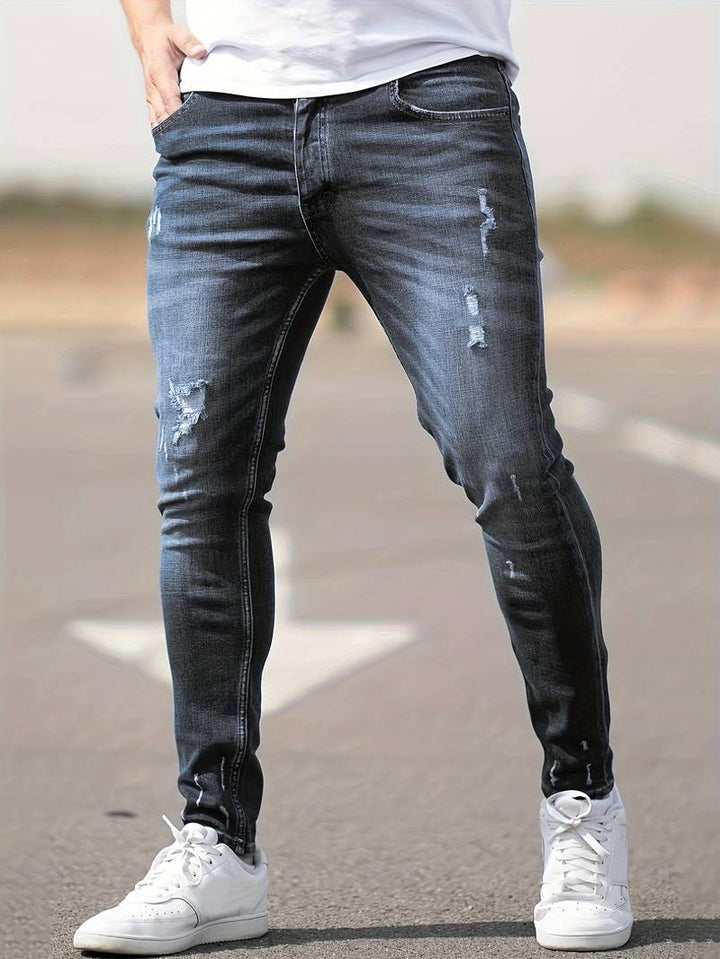Men Slim-Fit Distressed Denim Jeans | Kavanaugh