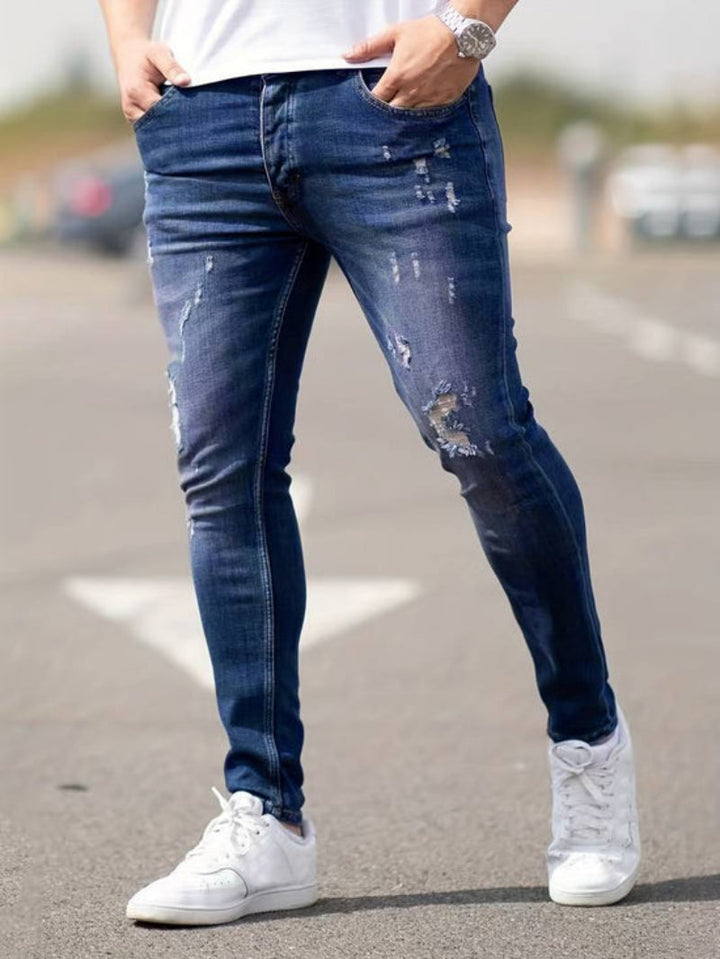 Men Slim-Fit Distressed Denim Jeans | Kavanaugh