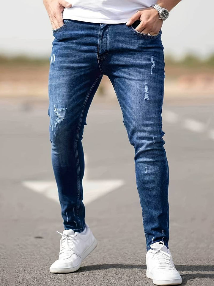 Men Slim-Fit Distressed Denim Jeans | Kavanaugh