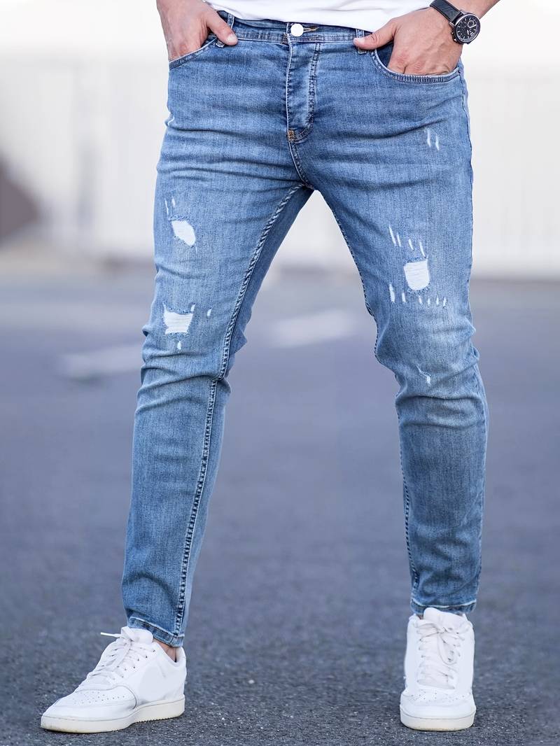 Men Slim-Fit Distressed Denim Jeans | Kavanaugh
