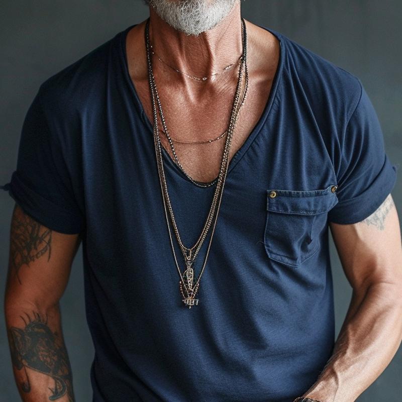 Men Rugged V-Neck T-Shirt | Jackson