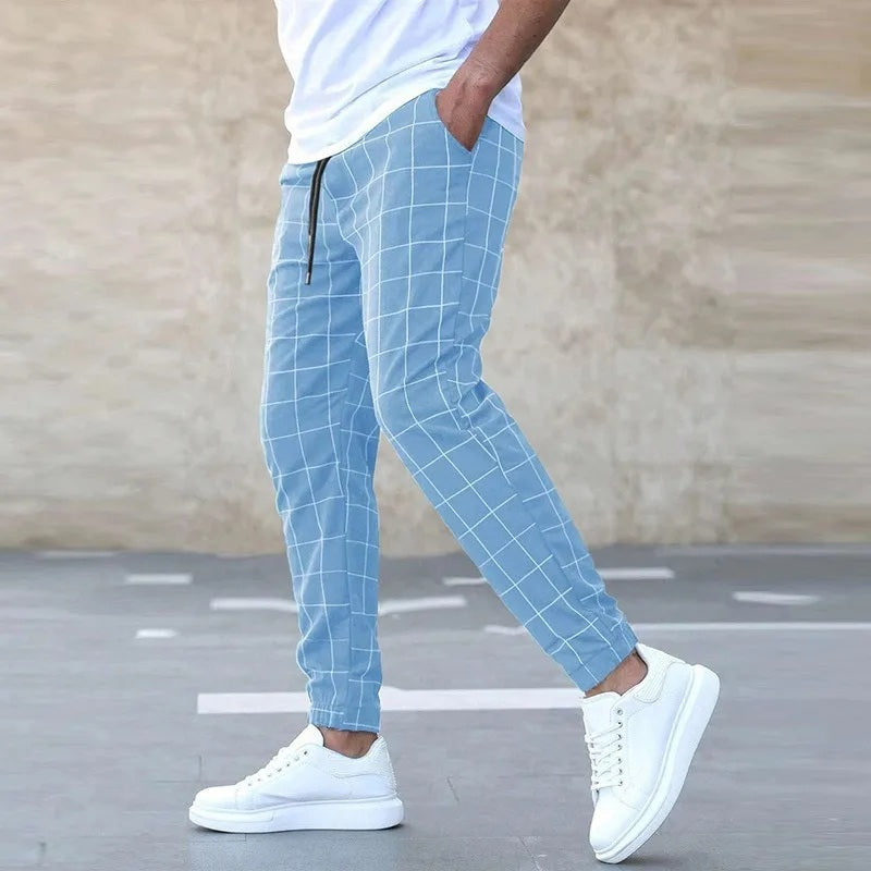 Men Grid Pattern Joggers | Chris
