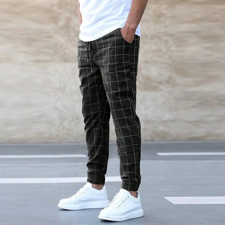 Men Grid Pattern Joggers | Chris