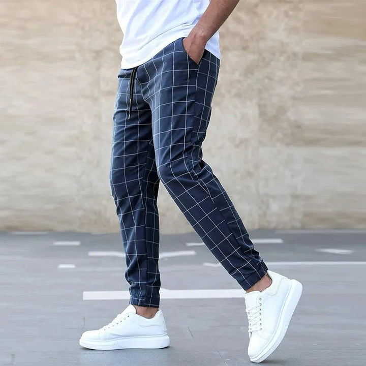 Men Grid Pattern Joggers | Chris