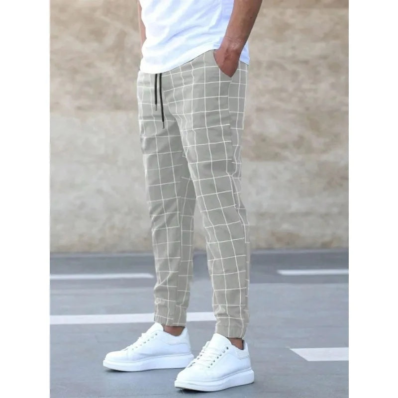 Men Grid Pattern Joggers | Chris