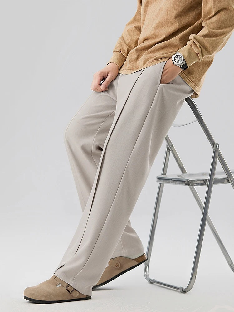 Men Wide-Leg Pleated Pants | Teo