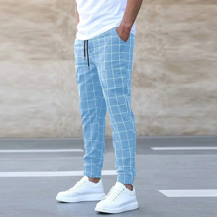 Men Grid Pattern Joggers | Chris