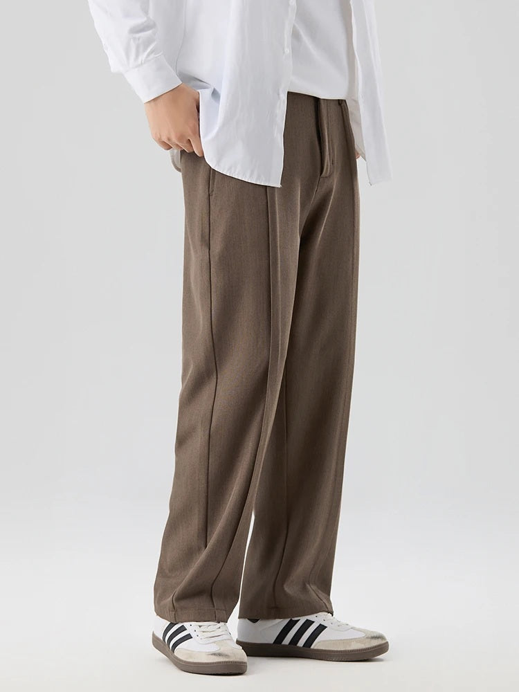 Men Wide-Leg Pleated Pants | Teo